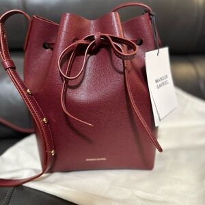 Brand new with tags Mansur Gavriel Bucket Bag in Claret with bag and box